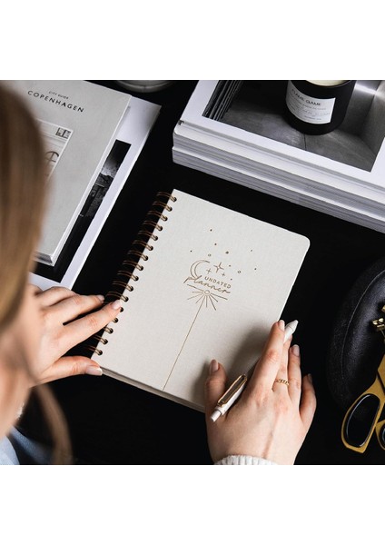 A5 Spiralli Süresiz Planlayıcı Ajanda Krem