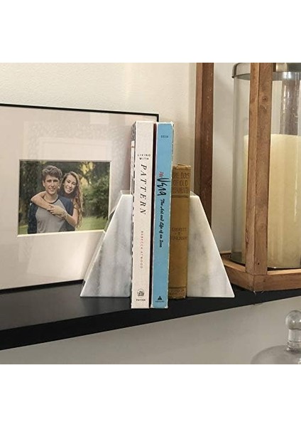 Run ÜÇGEN%100 Cilalı Beyaz Mermer Kitap Destekleri modelleri