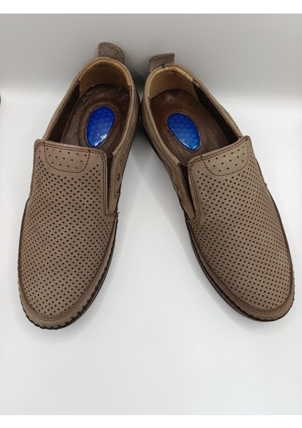 Içi Dışı Hakiki Deri Jelli Taban Erkek Yazlık Rahat Günlük Hafif Çarık Ayakkabı