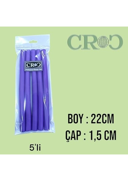 Croc 1240 Sosis Bigudi 5li Mor BOY:22CM Çap:1.5cm fiyatları