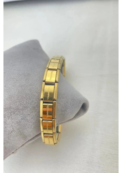 Çelik Italyan Charm Unisex Gold Bileklik Chrm-Blk-Gld modelleri