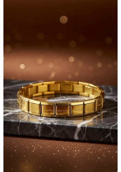 Çelik Italyan Charm Unisex Gold Bileklik Chrm-Blk-Gld indirimleri