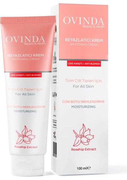 Ovinda Yüz ve Vücut Için Beyazlatıcı & Leke Karşıtı Cilt Kremi (Vitamin E - Vitamin C), 100ML fiyatları