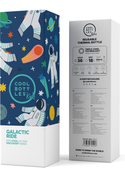 Dıscovery Serisi Galactic Ride 500ML - Lacivert | Çocuklar Için Paslanmaz Çelik Suluk indirimleri