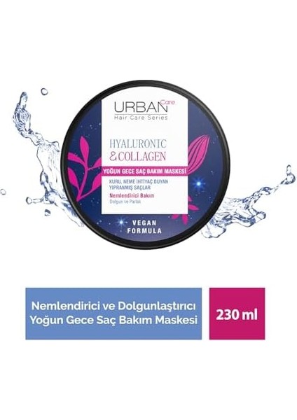 Urban Care Hyaluronik Asit & Kolajen Kuru ve Cansız Saçlara Özel Yoğun Gece Saç Bakım Maskesi 230 Ml-Vegan modelleri