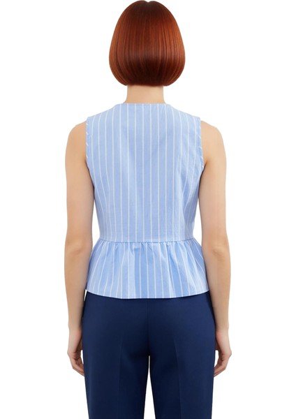 Kadınlar Için Çizgili Kolsuz Bluz Fiyonk Detaylı ve Rahat Kesim Kaliteli Şık Rahat Modern Zarif modelleri