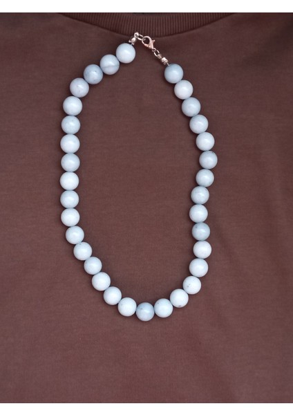 Doğal Taş Kolye ;ceyt Akuamarin Taşı Ile Tasarlanmıştır. fırsatları