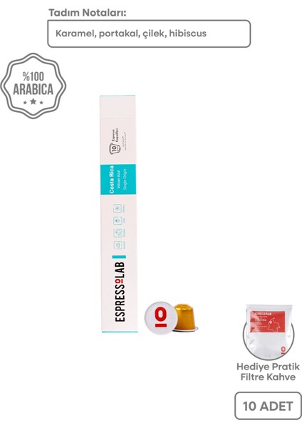 Costa Rica Volcan Azul Kapsül Kahve - 10 Adet Premium Lezzet