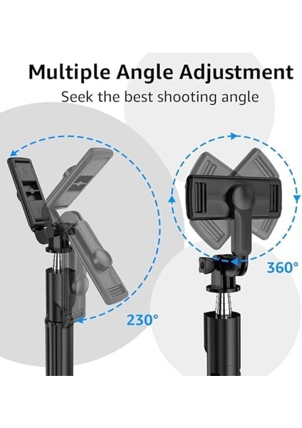 3&apos;ü 1 Arada Selfie Çubuğu Ve, 360° Dönebilir Başlık, 10M Kablosuz Bağlantı, Ios ve Tüm Cihazlar Ile Uyumlu, Siyah fiyatları