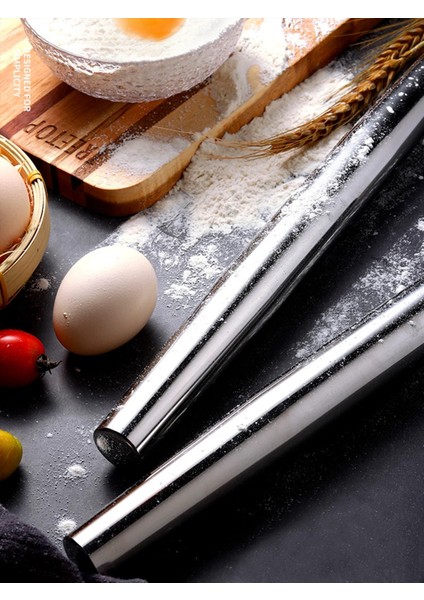 3 Adet 3 Farklı Boyda Alüminyum Paslanmaz Oklava Hamur Yufka Açma Oklavası