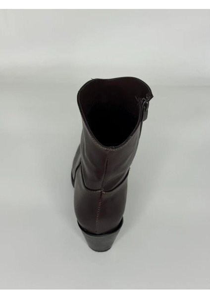 Luxe Kovboy Kadın Bot Siyah ve Kahverengi Büyük Numara Suni Deri Western Tarz indirimleri