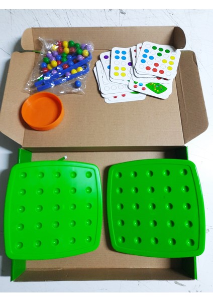Minik Boncuklar Eğitici Boncuk Dizme Kutu Oyunu 3+ Yaş Aktivite Oyunu Eğlence Kutusu indirimleri