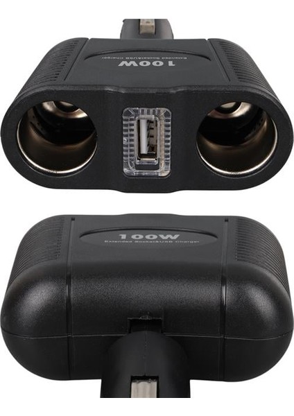 1646 12-24V Tek USB Girişli 100W Çiftli Araç Çakmak Çoklayıcı fırsatları