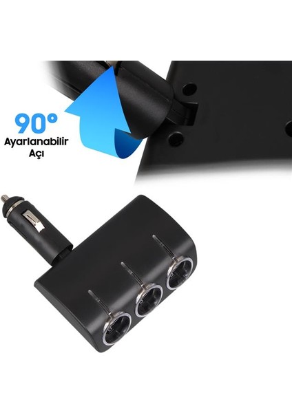 1520 12-24V 120W 3'lü Araç Çakmak Çoklayıcı indirimleri