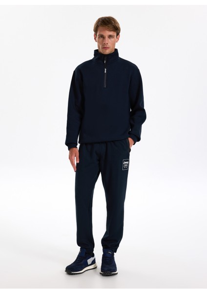Dik Yaka Düz Lacivert Erkek Sweatshırt C4WM-SWT4256 fiyatları