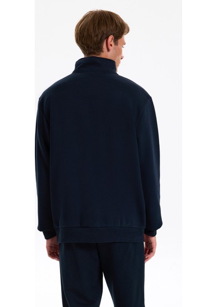 Dik Yaka Düz Lacivert Erkek Sweatshırt C4WM-SWT4256 indirimleri