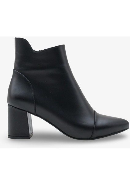 Diane Kadın Hakiki Deri Topuklu Bot Siyah
