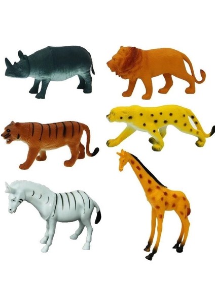 Vahşi Hayvanlar Poşetli 6'lı Hayvan Oyun Seti modelleri