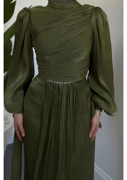 Cleane Beli Taşlı Ja Jan Abiye Haki fırsatları