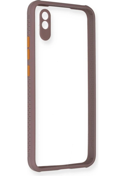 Redmi 9A Kılıf Miami Şeffaf Silikon - Açık MOR-(5796)