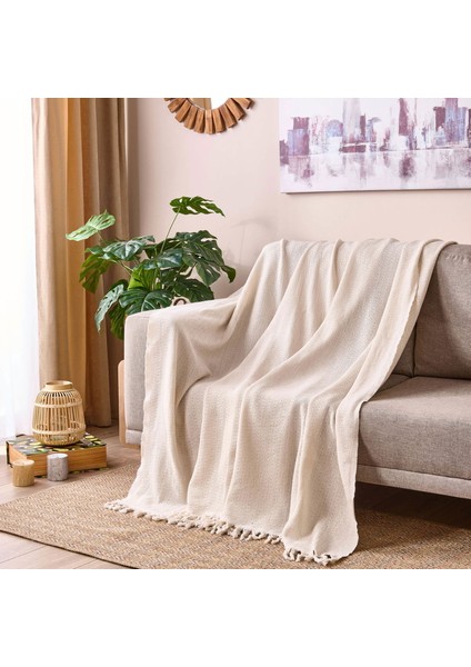 Soft Koltuk Şalı - Beyaz - 180X210 cm