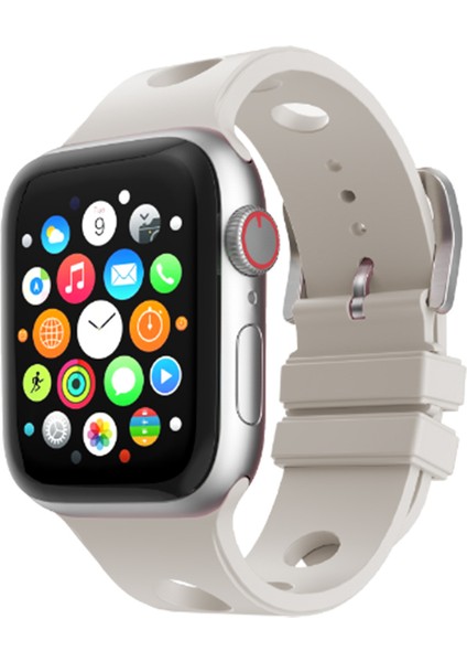 Apple Watch 10 42MM Pore-Fit Hava Akışı Silikon Kordon Kayış