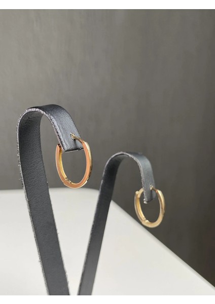 14 Ayar Altın Orta Boy Oval Küpe