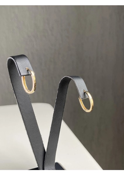 14 Ayar Altın Orta Boy Oval Küpe modelleri