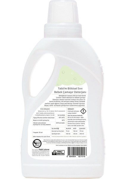 Tabii'm Bitkisel Sıvı Bebek Çamaşır Deterjanı 1 L fiyatları