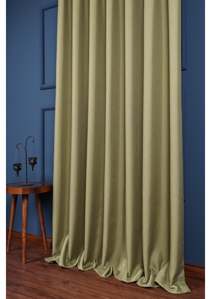 Fıstık Yeşili Keten Blackout Karartma Güneşlik ( Pilesiz Düz Dikim) modelleri