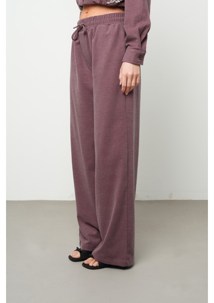 Kadın Bol Paça Rahat Kalıp Düz Renk Kumaş Pantolon fiyatları