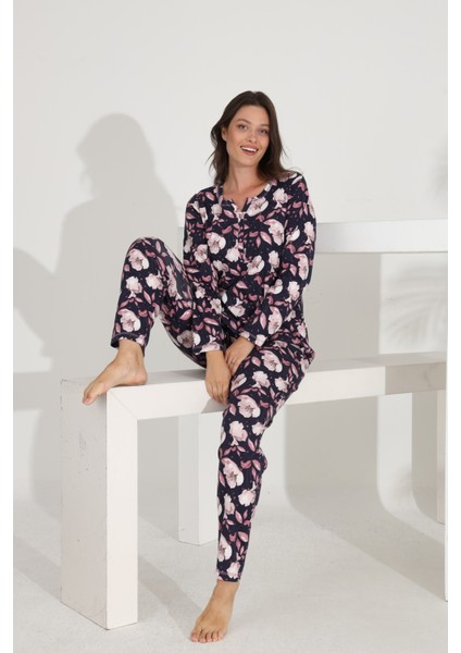 %100 Pamuk Uzun Kol Kadın Pijama Takımı 98287 fiyatları