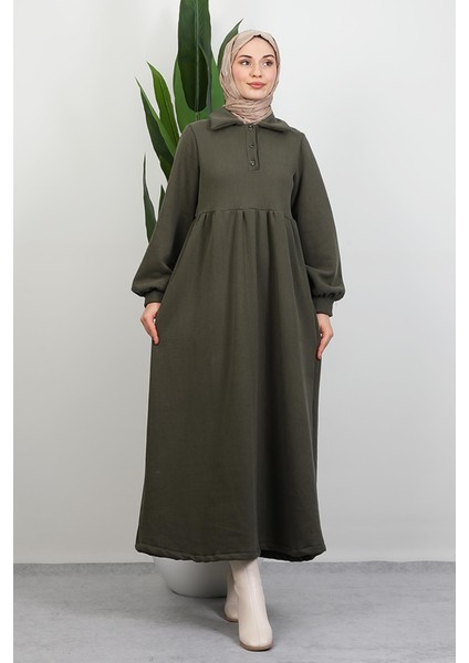 Şevval Düğmeli Elbise Haki fırsatları