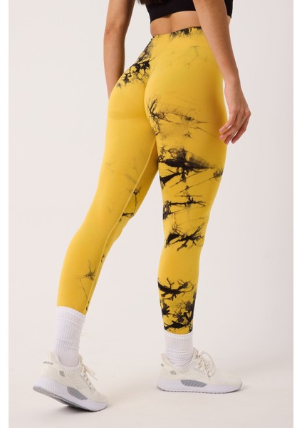 Spor Tayt Batik Desenli Dikişsiz Esnek ve Toparlayıcı Push Up Kadın Tayt fiyatları