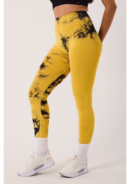 Spor Tayt Batik Desenli Dikişsiz Esnek ve Toparlayıcı Push Up Kadın Tayt modelleri