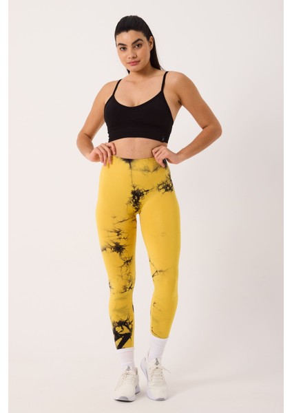 Spor Tayt Batik Desenli Dikişsiz Esnek ve Toparlayıcı Push Up Kadın Tayt fırsatları