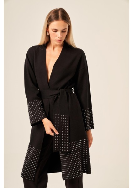 Ftz Kadın Taş Detaylı Giycık Siyah 20833