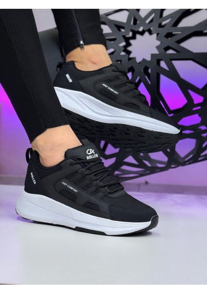 Unisex Fuspetli Su Geçirmez Spor Ayakkabı - Siyah Beyaz