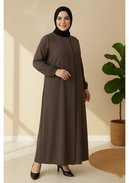 Medine Ipeği Mevlana Kesim Cepli Kuşaklı Bol Büyük Beden Ferace fırsatları