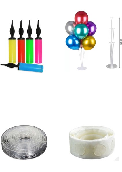 4 Lü Balon Malzemesi Pompa 7 Li Stand Balon Zinciri Balon Yapıştırıcısı