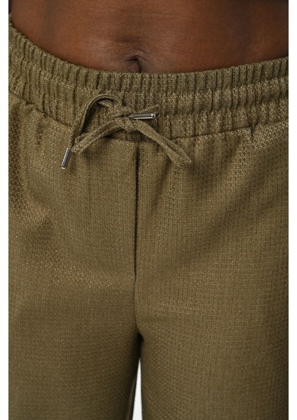 Kadın Beli Lastikli Bol Paça Simli Düz Renk Pantolon modelleri