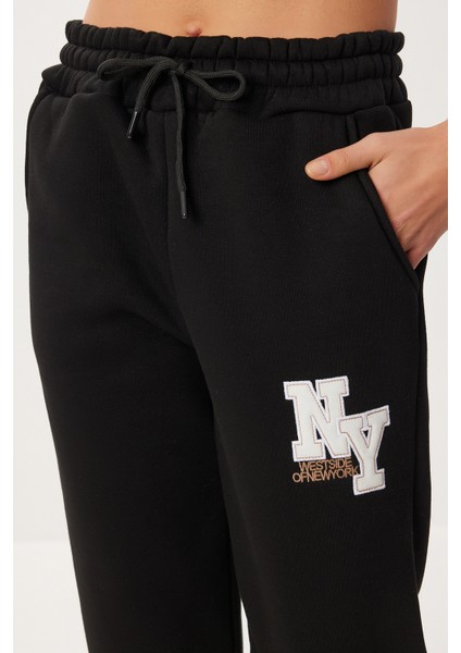 Işlemeli Şardonlu Jogger Eşofman Altı LZV0039 Siyah fırsatları