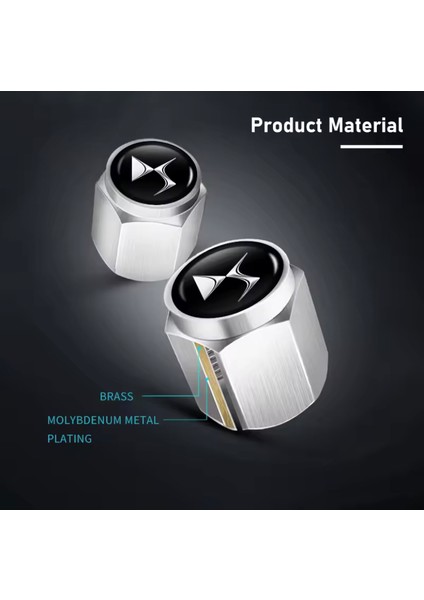 Ds Logolu Metal Gümüş Siyah Renk 4 Adet Sibop Kapak modelleri