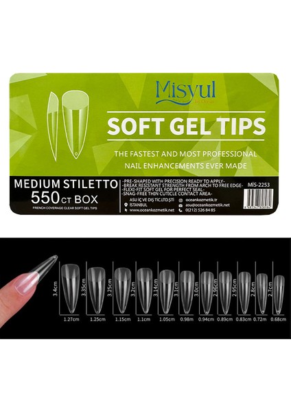 Yarım Ay Tips Protez Tırnak, 500'LÜ Protez Tırnak, Özel Kutulu