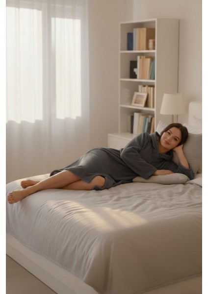 Serona Wellsoft Peluş Kapüşonlu Uzun Panço Yumuşak Dokulu Giyilebilir Tv Battaniyesi | Antrasit S/m modelleri