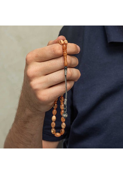 Gümüş Kazaz Püsküllü Sıkma Kehribar Tesbih modelleri