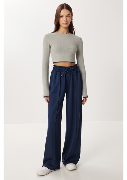 Nervürlü Yumuşak Modal Eşofman Altı LUB0288 Lacivert fiyatları