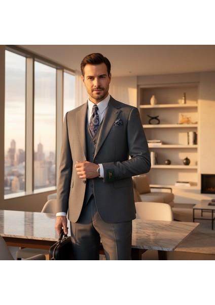 Erkek Takım Elbise, Mono Yaka, Blazer, Slımfıt, Gri modelleri
