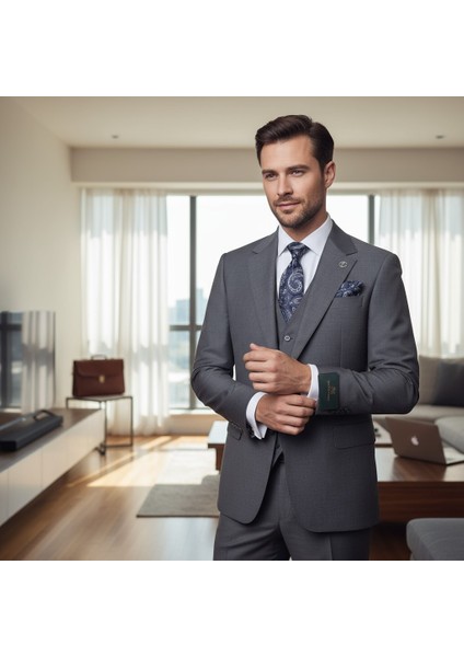 Erkek Takım Elbise, Mono Yaka, Blazer, Slımfıt, Gri indirimleri