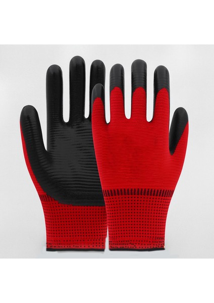 Kırmızı Siyah Zebra Nitril Kaplama Iş Eldiveni 10 Xl Yüksek Kavrama Esnek Konforlu Çalışma Eldiveni modelleri